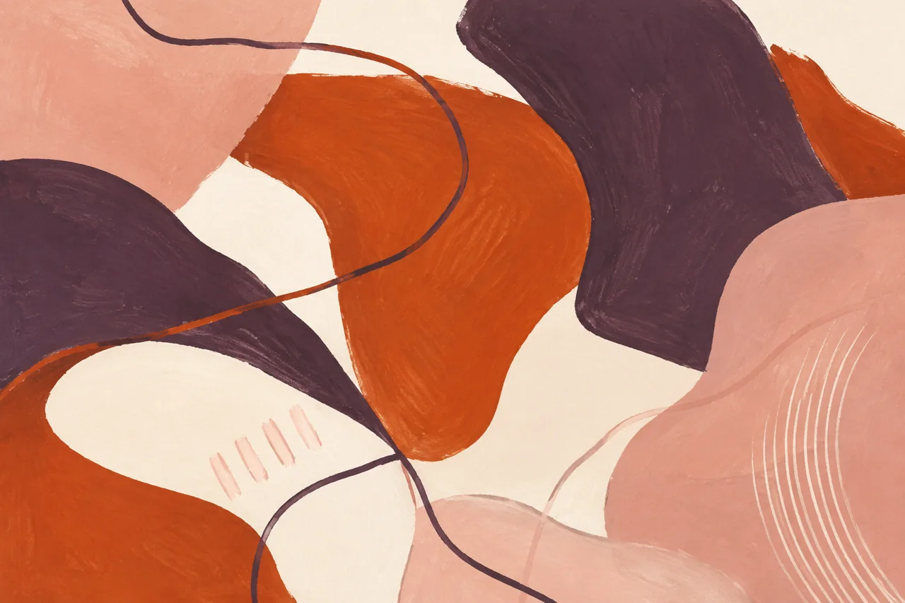 Painterly shapes coming together, reflecting the different parts of ourselves